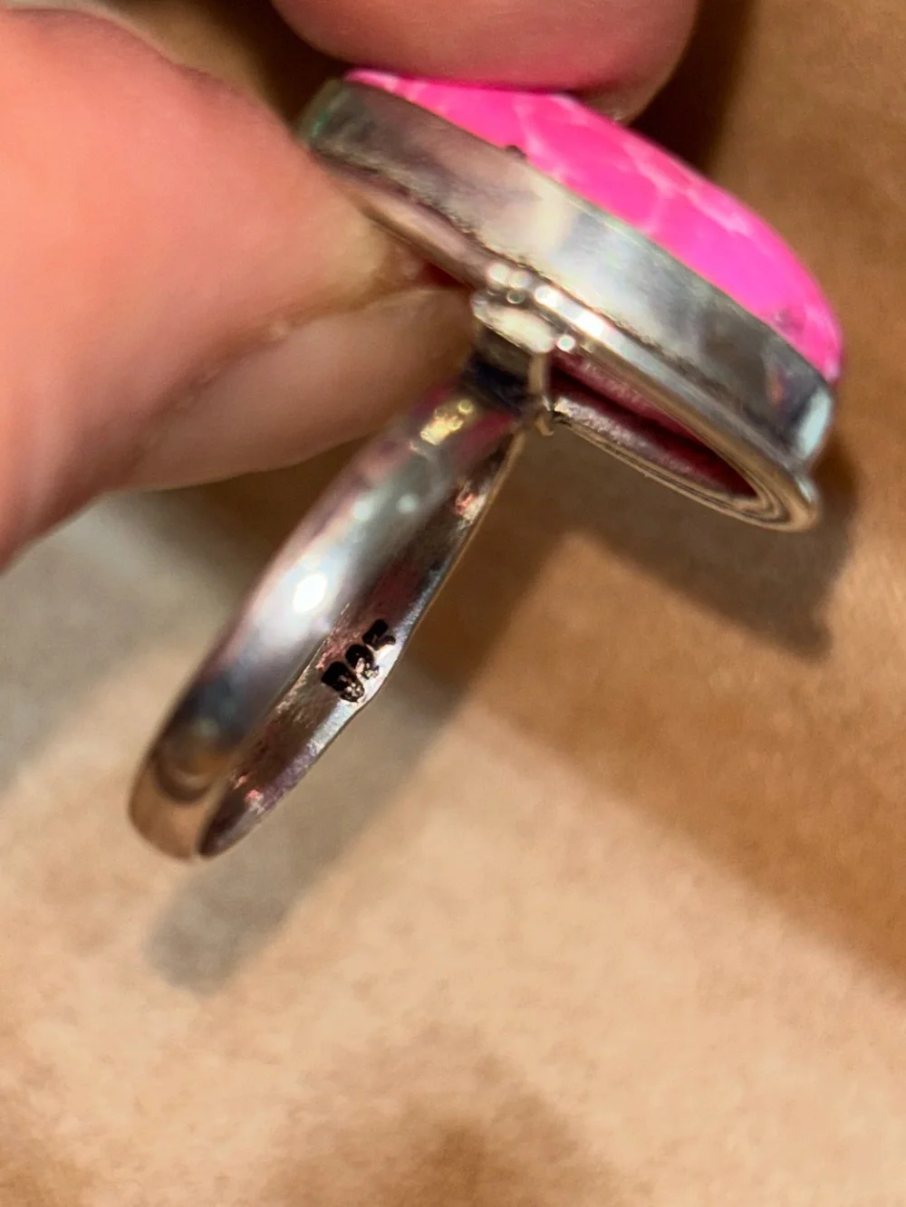 Sterling Silver Pink Statement Ring